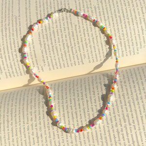 Colorful Seed Bead & Freshwater Pearl Choker